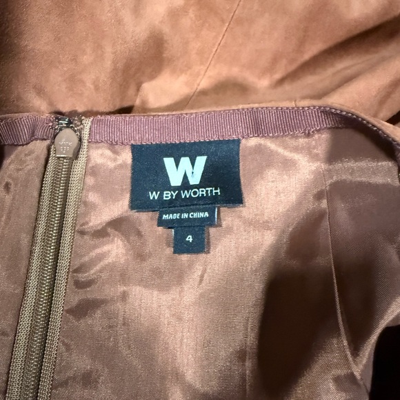 Vintage W by Worth Suede Genuine Leather Skirt size 4 - Picture 6 of 9